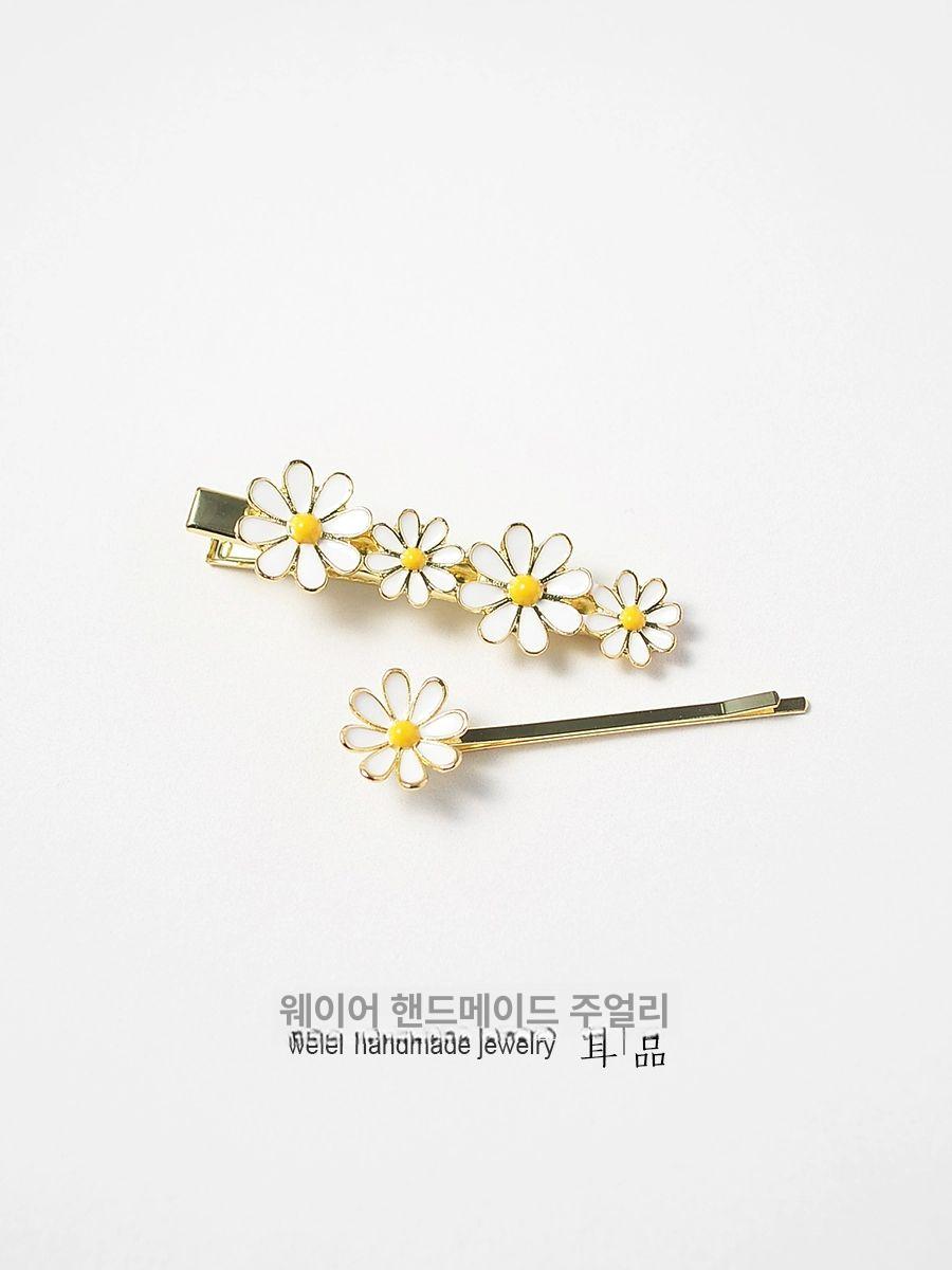 애순이 머리핀 헤어핀 꽃 삔 미니 레트로 똑딱핀 리본 빗핀 헤어 볼륨 클립 실핀 옆 앞 - 상세 이미지 4