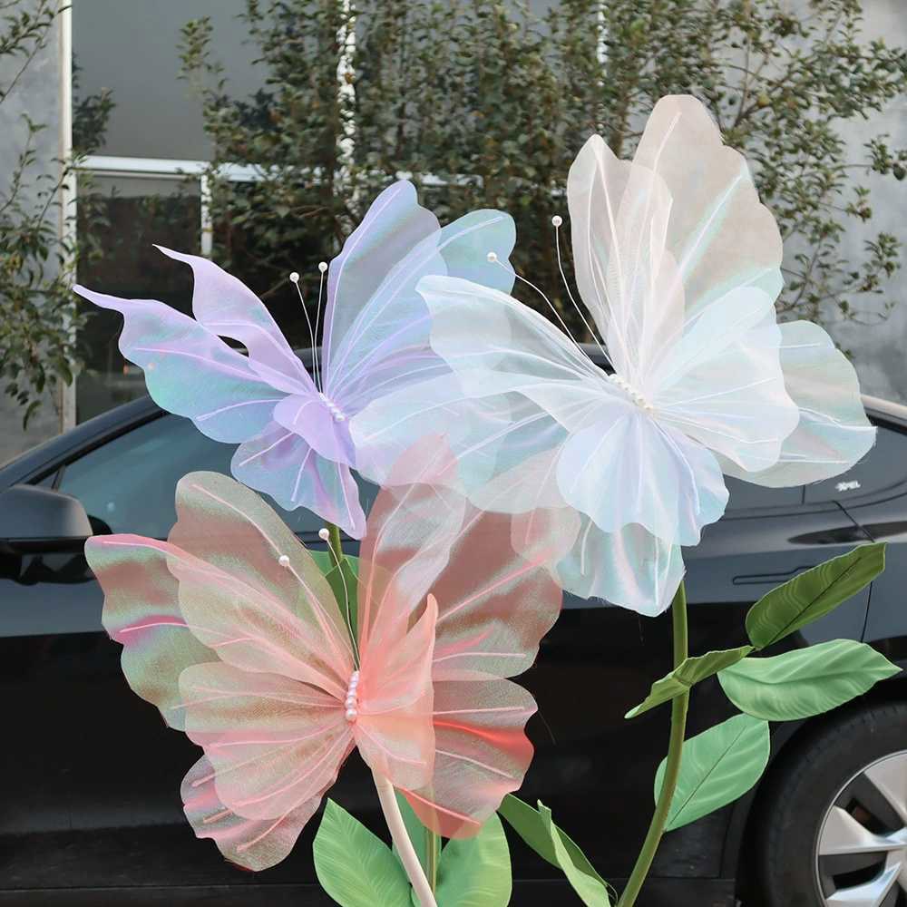 대형 나비 Pin 종이꽃 포토존 만들기 자이언트 분홍색 Pink+4550cm - 상품 이미지