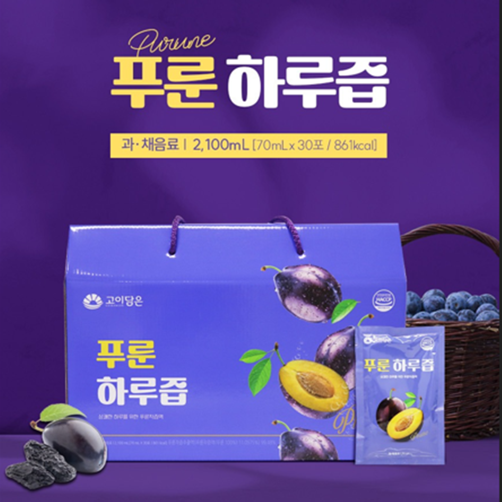 고이담은 푸룬 착즙 주스 70ml 30포 2박스 건자두 prune juice 쥬스 효능 - 상세 이미지 4
