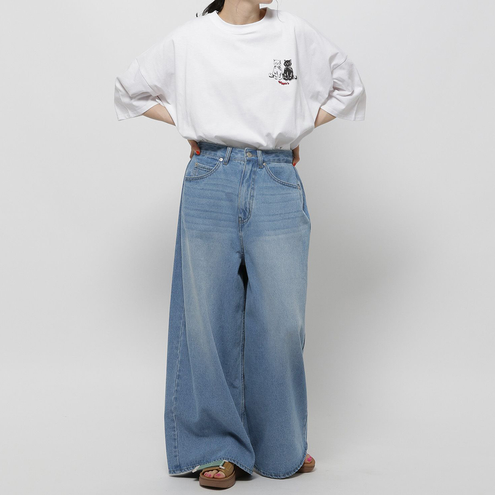 니코앤드 X 위글위글 청바지 콜라보 사이드 턱 데님 팬츠 블루 451727 - 상세 이미지 2