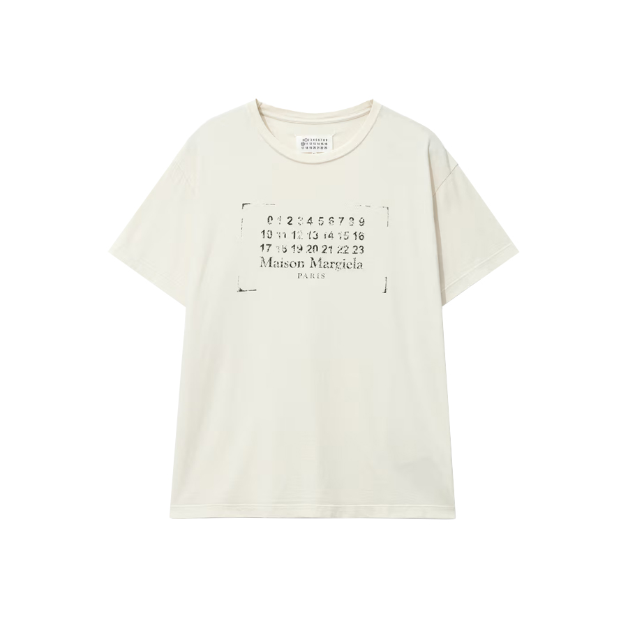 메종마르지엘라 여성 스탬프 로고 코튼 반팔 티셔츠 버터 S51GC0534 S24575 103 - 상세 이미지 2