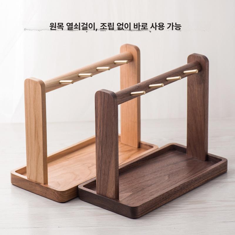 현관열쇠걸이 소품 선반 다용도 키후크 소품보관함 우드 트레이 - 상세 이미지 4