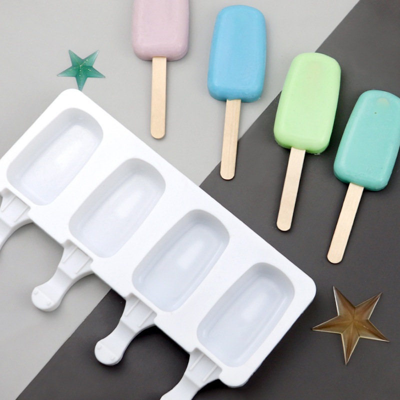 4구 수제 아이스크림 만들기 1+1 DIY 아이스캔디 틀 재사용가능 집에서 만드는 아이스크림 - 상세 이미지 2