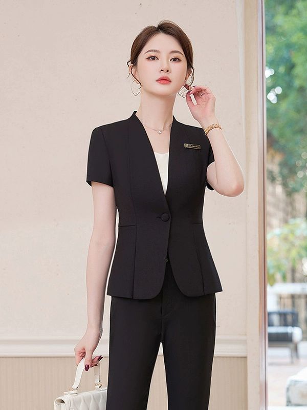 오피스룩 면접복 고급 셋업 의류 여성 여름 정장 세트 - 상세 이미지 4