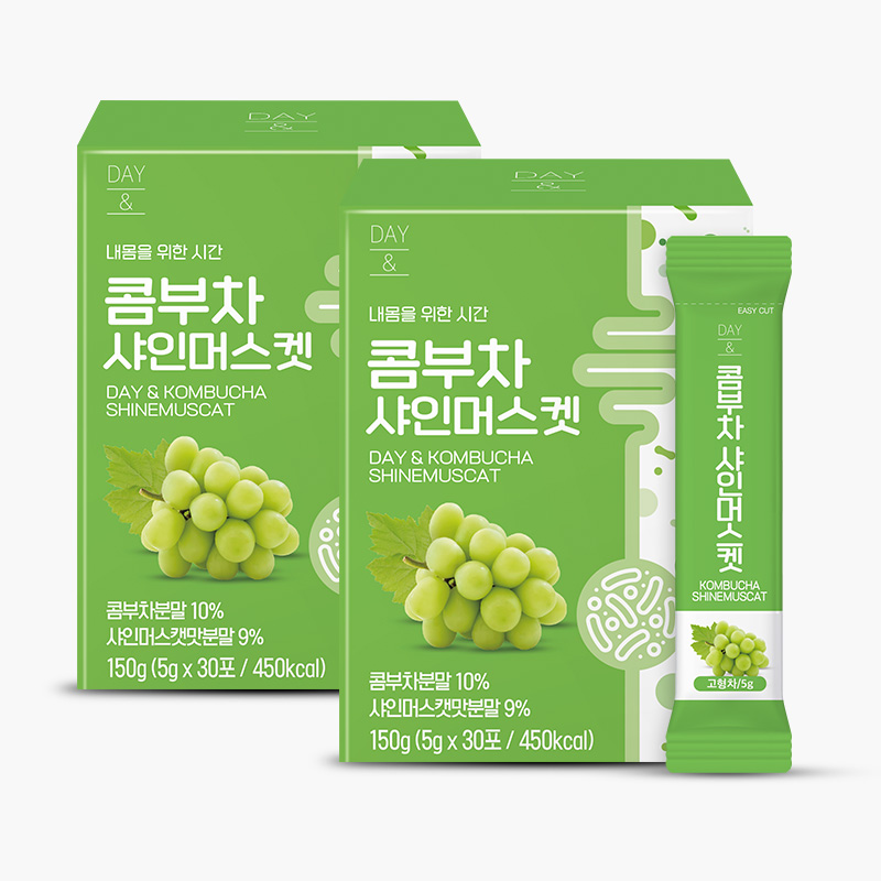 [오늘출발] 참앤들황토농원 데이앤 콤부차 샤인머스켓맛 5g 샤인머스켓, 30개입, 2개