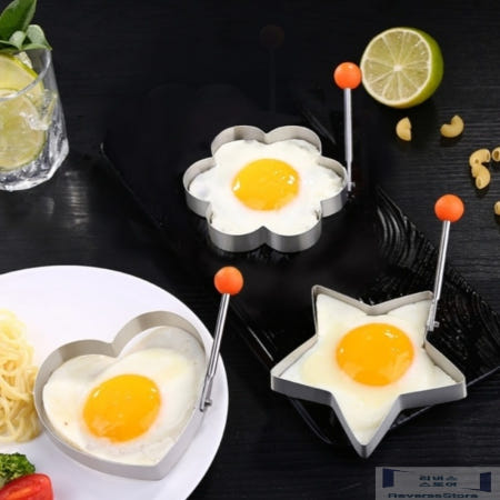 [리버스스토어협력사]디프윈 계란후라이 틀 3종세트 모양내기 요리틀