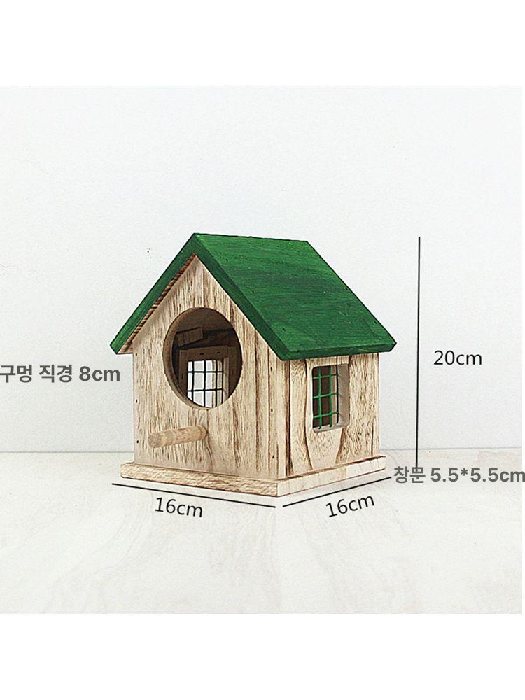 앵무새 집 나무에 거는 둥지 조류 새집 원목 새장
