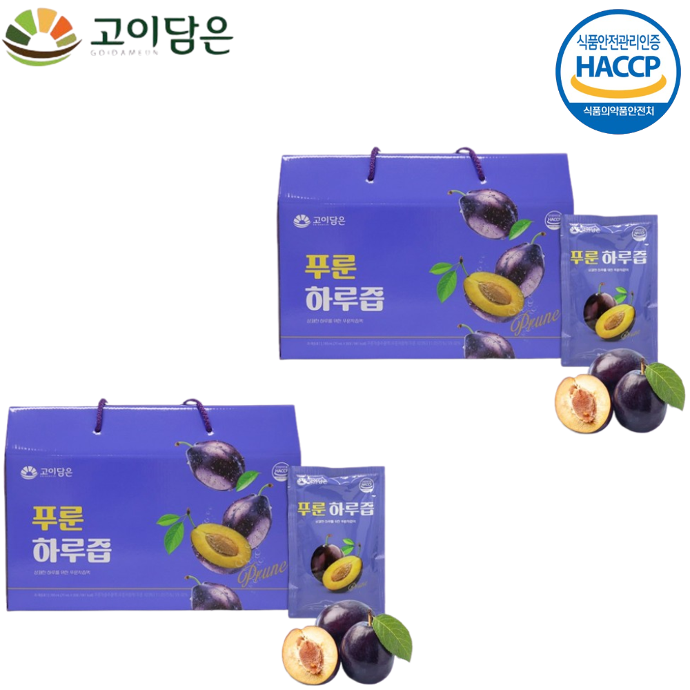 고이담은 푸룬 착즙 주스 70ml 30포 2박스 건자두 prune juice 쥬스 효능 - 상품 이미지