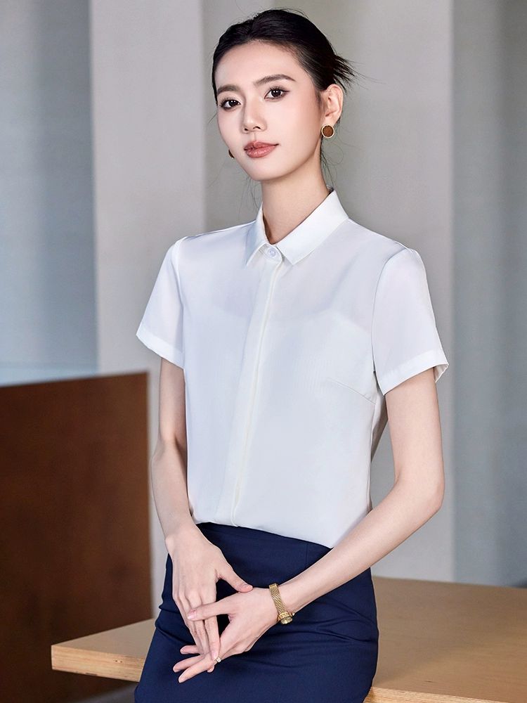 여름 반팔 유니폼 세트 상하의 캐주얼 상담복 근무복 - 상세 이미지 2