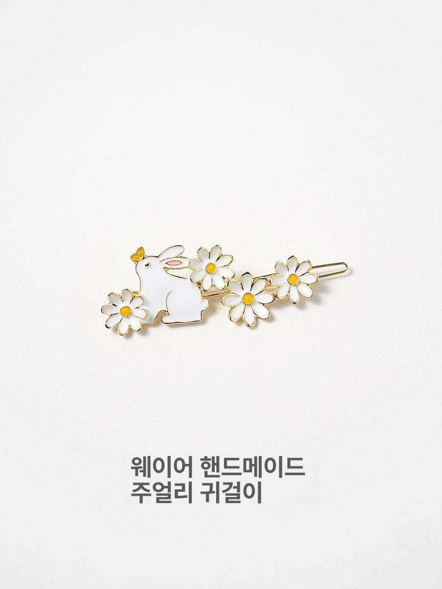 애순이 머리핀 헤어핀 꽃 삔 미니 레트로 똑딱핀 리본 빗핀 헤어 볼륨 클립 실핀 옆 앞 - 상세 이미지 3