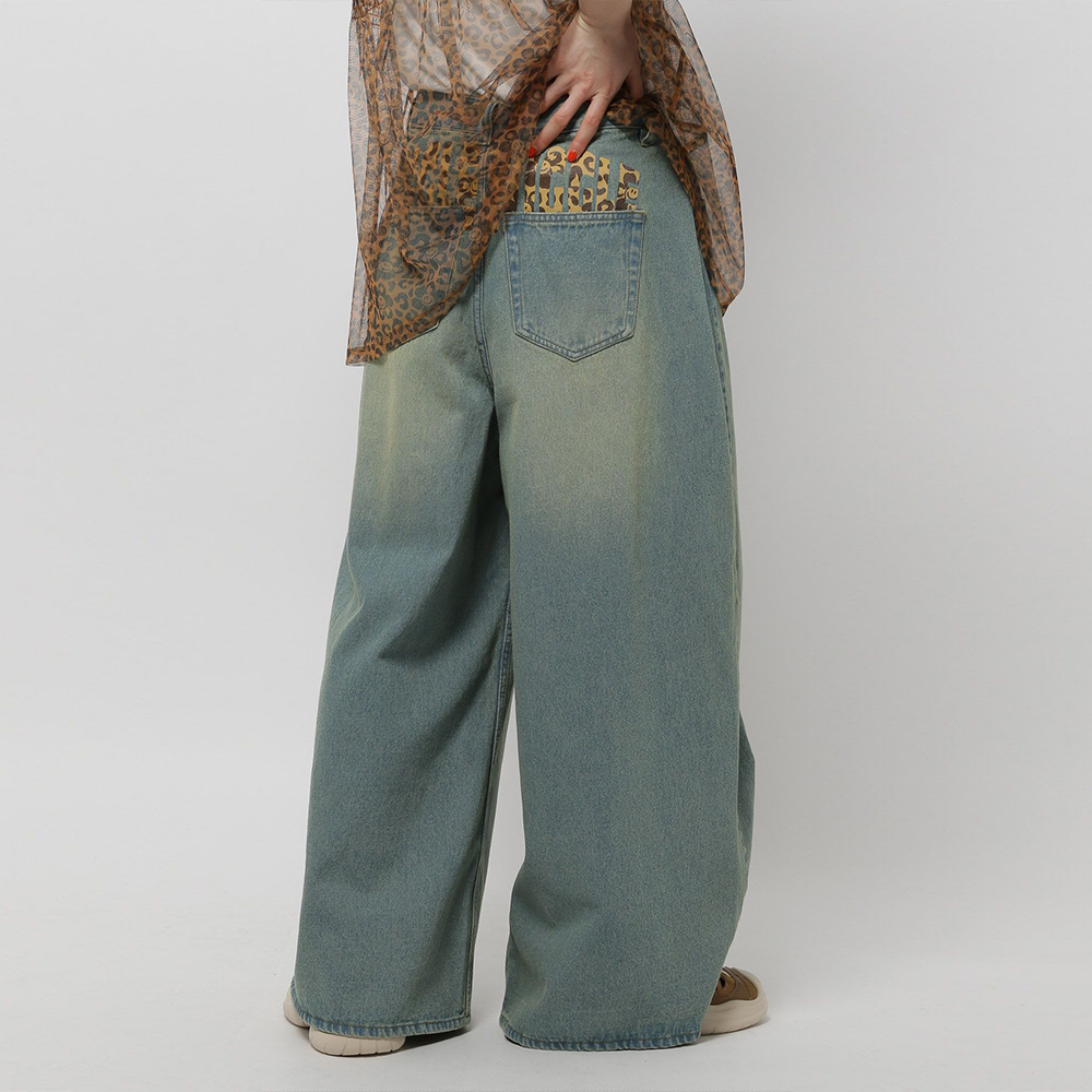 니코앤드 X 위글위글 청바지 콜라보 사이드 턱 데님 팬츠 라이트블루 451727