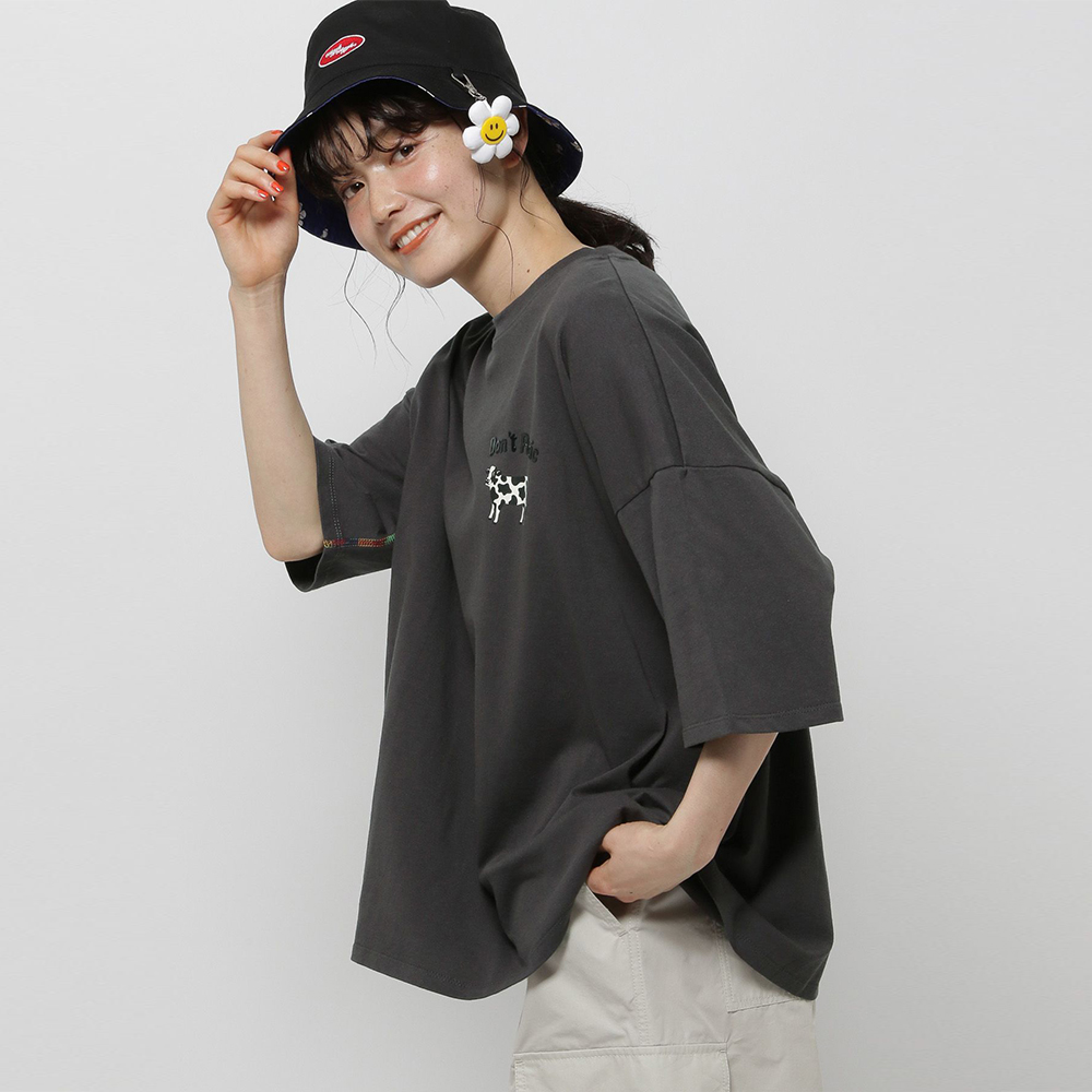 니코앤드 X 위글위글 반팔티 콜라보 모티프 차콜 T셔츠 451721