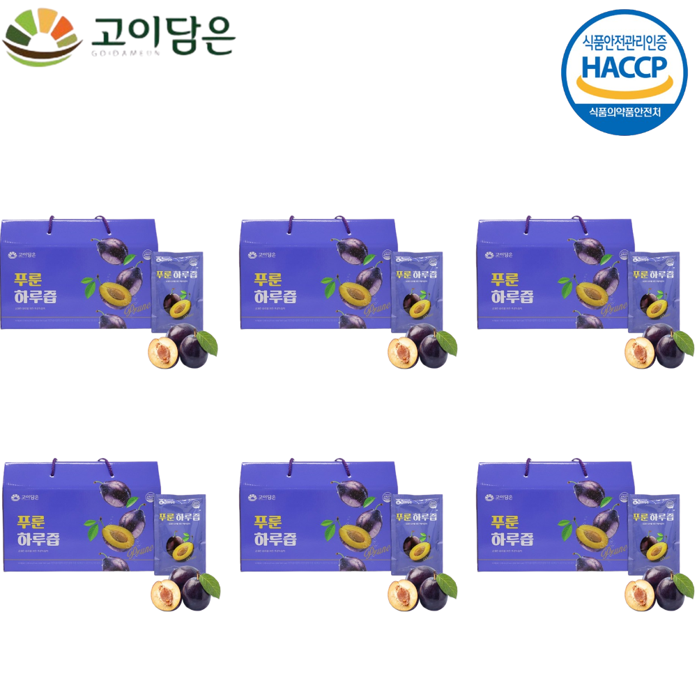 고이담은 푸룬 착즙 주스 70ml 30포 6박스 건자두 prune juice 쥬스 효능 - 상품 이미지