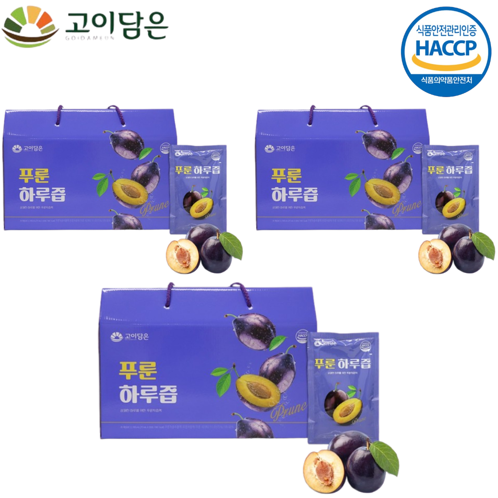 고이담은 푸룬 착즙 주스 70ml 30포 3박스 건자두 prune juice 쥬스 효능 - 상품 이미지