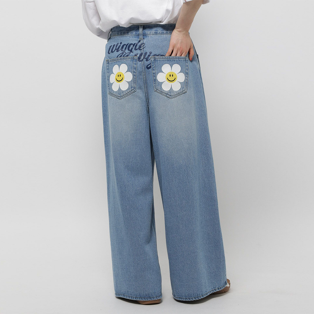 니코앤드 X 위글위글 청바지 콜라보 사이드 턱 데님 팬츠 블루 451727