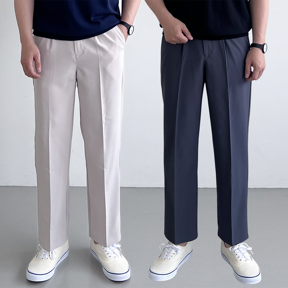 1+1 링클프리바지 남자9부슬랙스 구김없는바지 여름슬랙스 - 상품 이미지