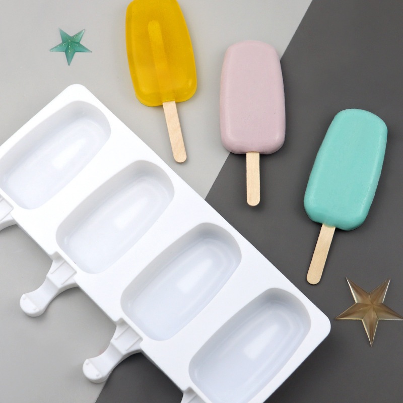 4구 수제 아이스크림 만들기 1+1 DIY 아이스캔디 틀 재사용가능 집에서 만드는 아이스크림 - 상품 이미지