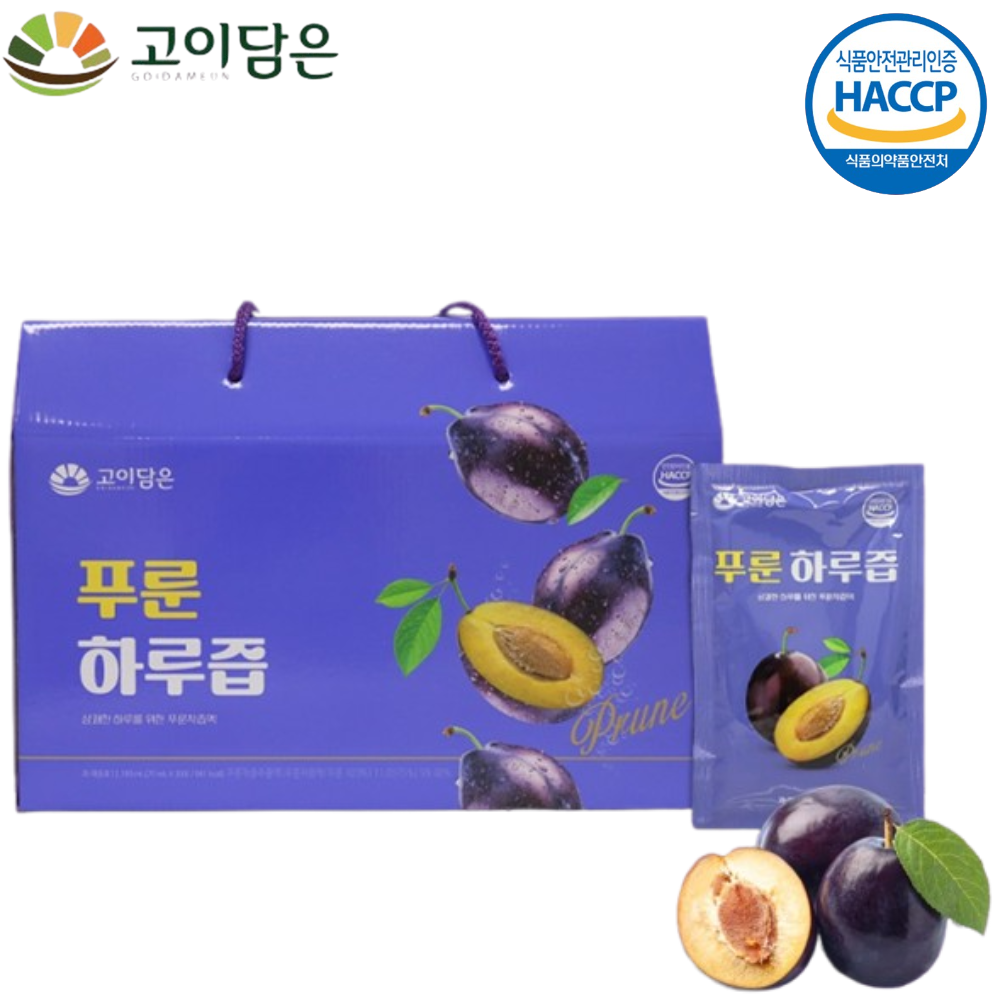 고이담은 푸룬 착즙 주스 70ml 30포 1박스 건자두 prune juice 쥬스 효능 - 상품 이미지
