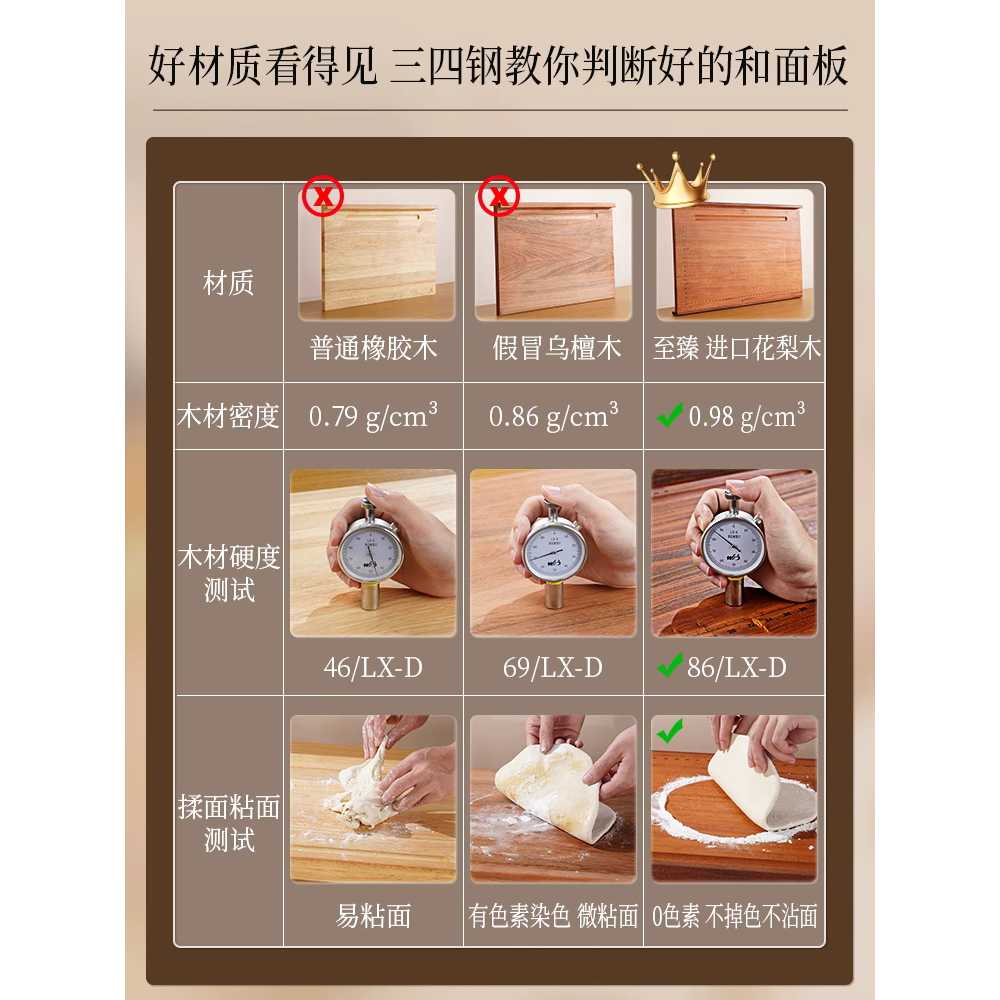 원목 싱크대 도마 나무 대형 조리공간 일식 베이킹 60x40cm - 상세 이미지 5