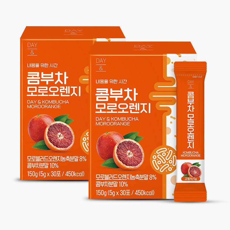 참앤들황토농원 데이앤 콤부차 모로오렌지맛 5g 모로오렌지30개입, 30개입, 2개 - 상품 이미지