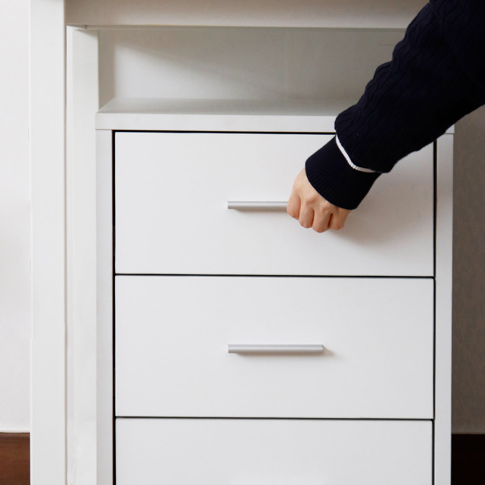 사무용 홈오피스 이동서랍 책상서랍 화이트 3단 서랍장