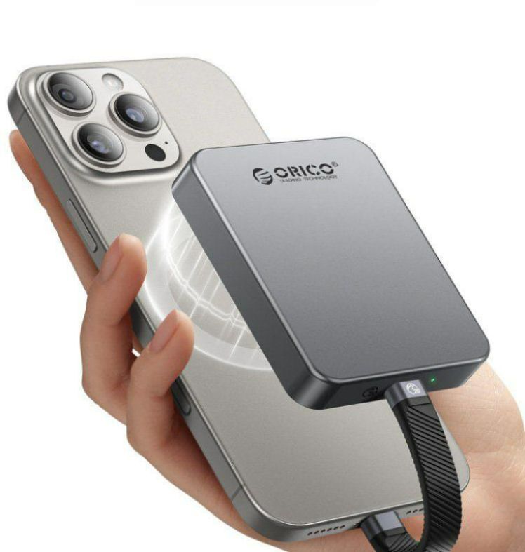 ORICO 마그네틱 외장 아이폰 전용 자기식 SSD 아이폰 휴대폰 외장하드 백업용 20Gbps 티타늄 그레이 512GB - 상품 이미지