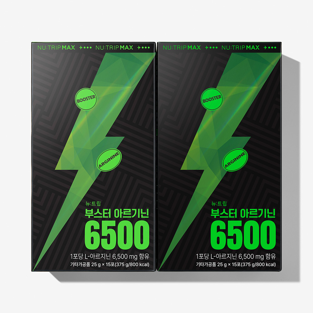 뉴트립 부스터 아르기닌 6500 시트룰린 오르니틴 아미노산 3중 배합 15포, 2개