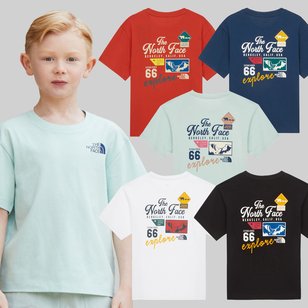 노스페이스 키즈 반팔티 아동 주니어 아카이브 라운드티 NT7UR14S