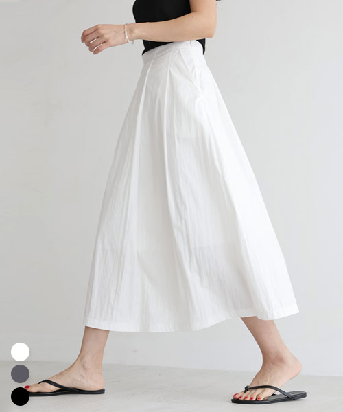 [숏/기본/~2XL] 바스락 경량 A라인 롱 스커트_264670 - 상세 이미지 2