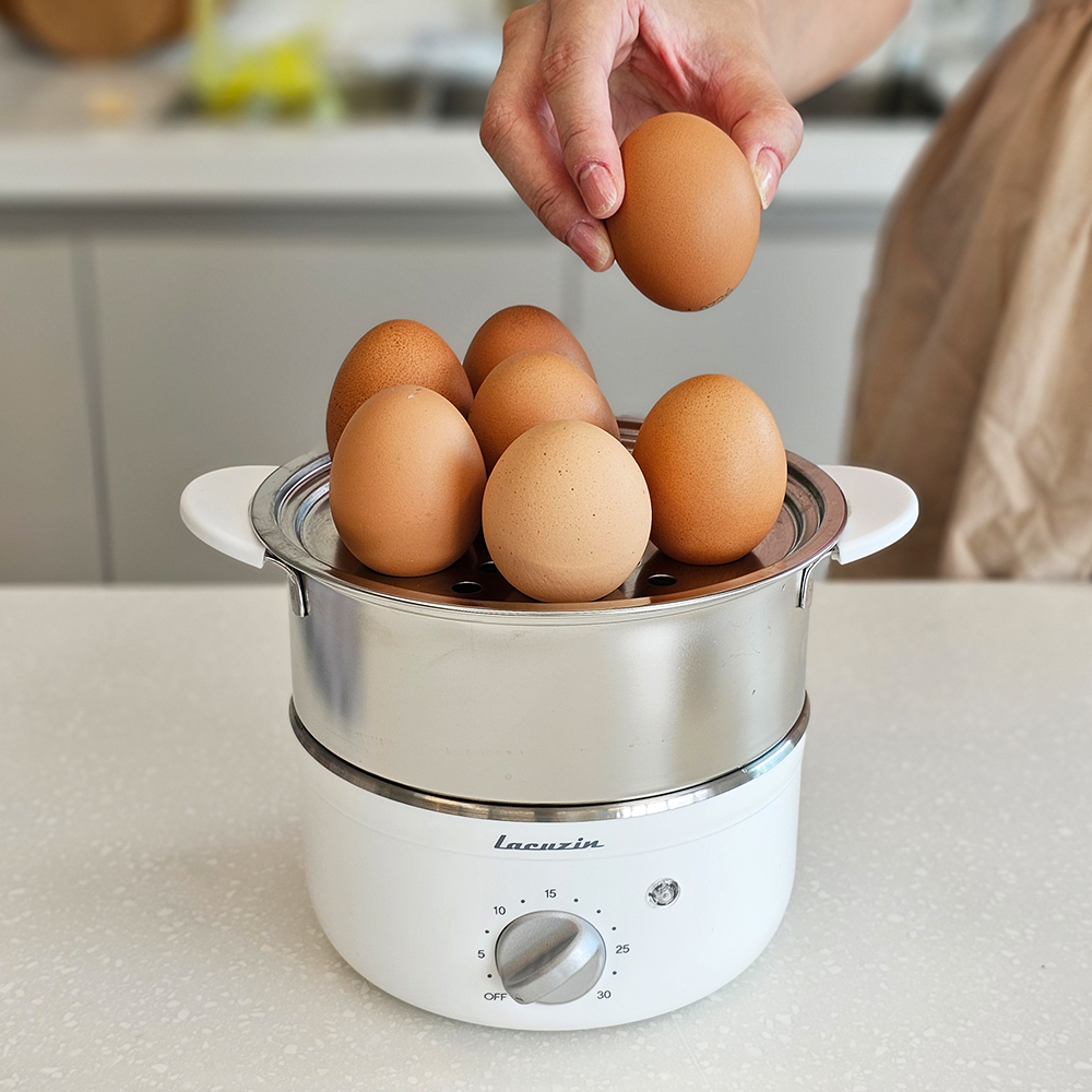 라쿠진 올스텐 2단 계란찜기 미니찜기 전기찜기 에그쿠커 1+1
