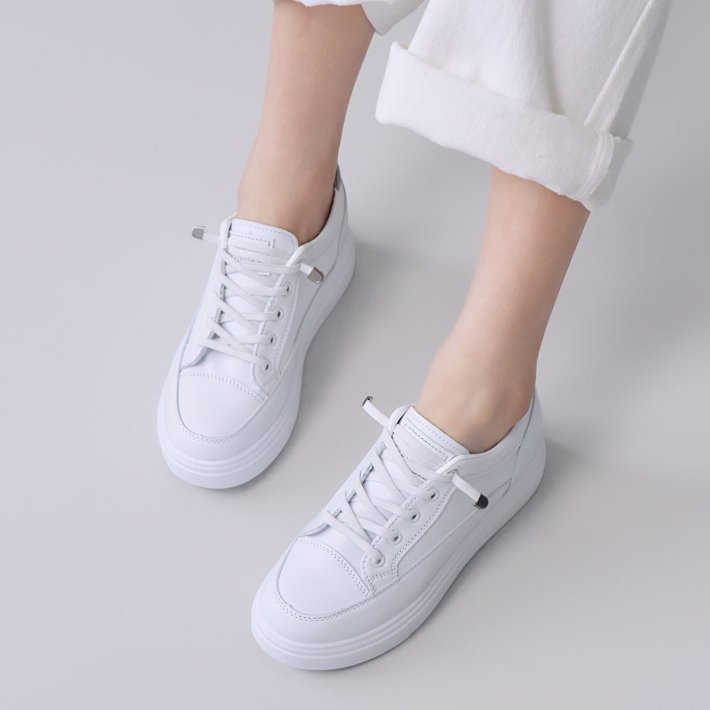 에스유니 깔끔한 기본디자인 데일리 밴딩끈 통굽 키높이 스니커즈 운동화 5.5cm 이미지 6