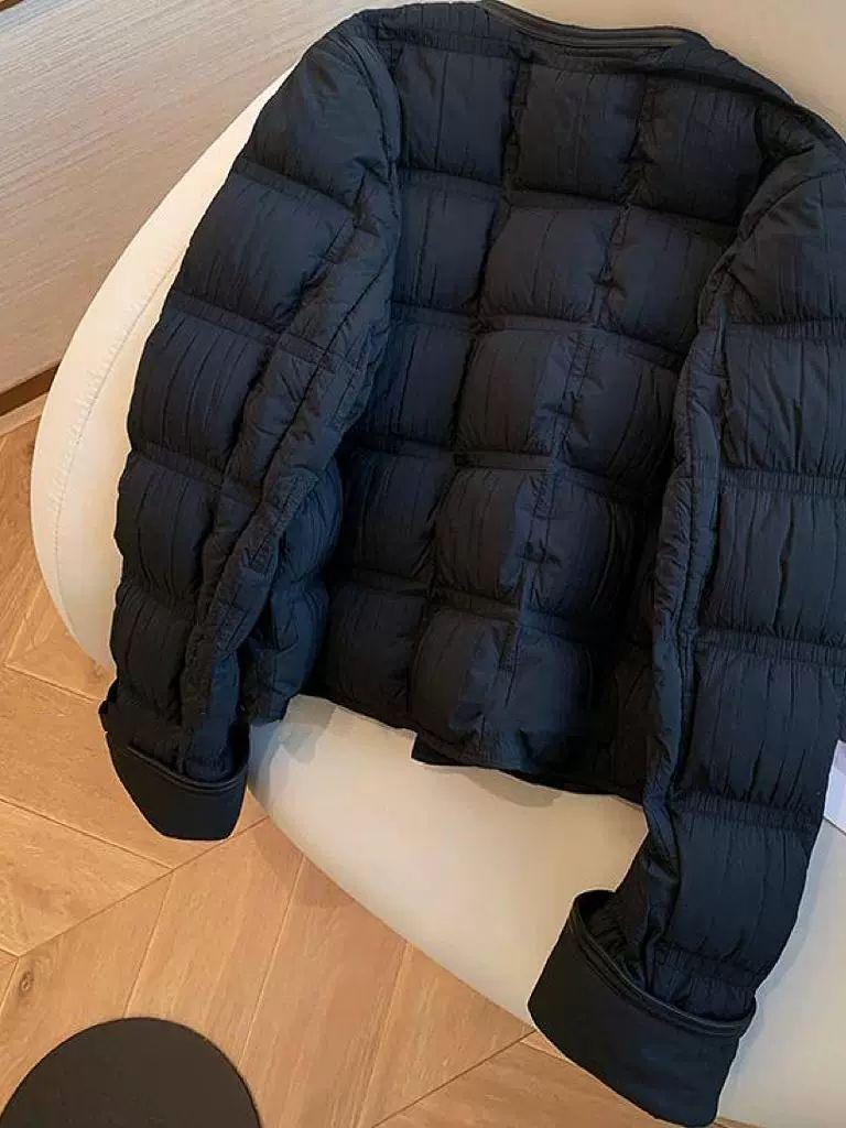 점퍼 여성 패딩 숏 블랙 마름모꼴 면 봄 가을 겨울 코튼 자켓 - 상세 이미지 2