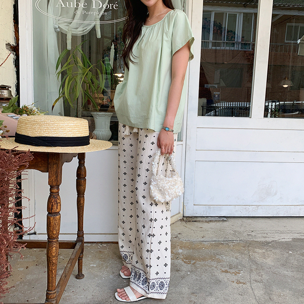 나탈리나 밴딩 와이드 팬츠 - 상세 이미지 5