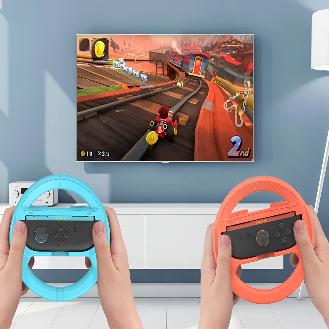 닌텐도 스위치2 조이콘 레이싱 휠 그립 마리오카트 핸들 호환 2P