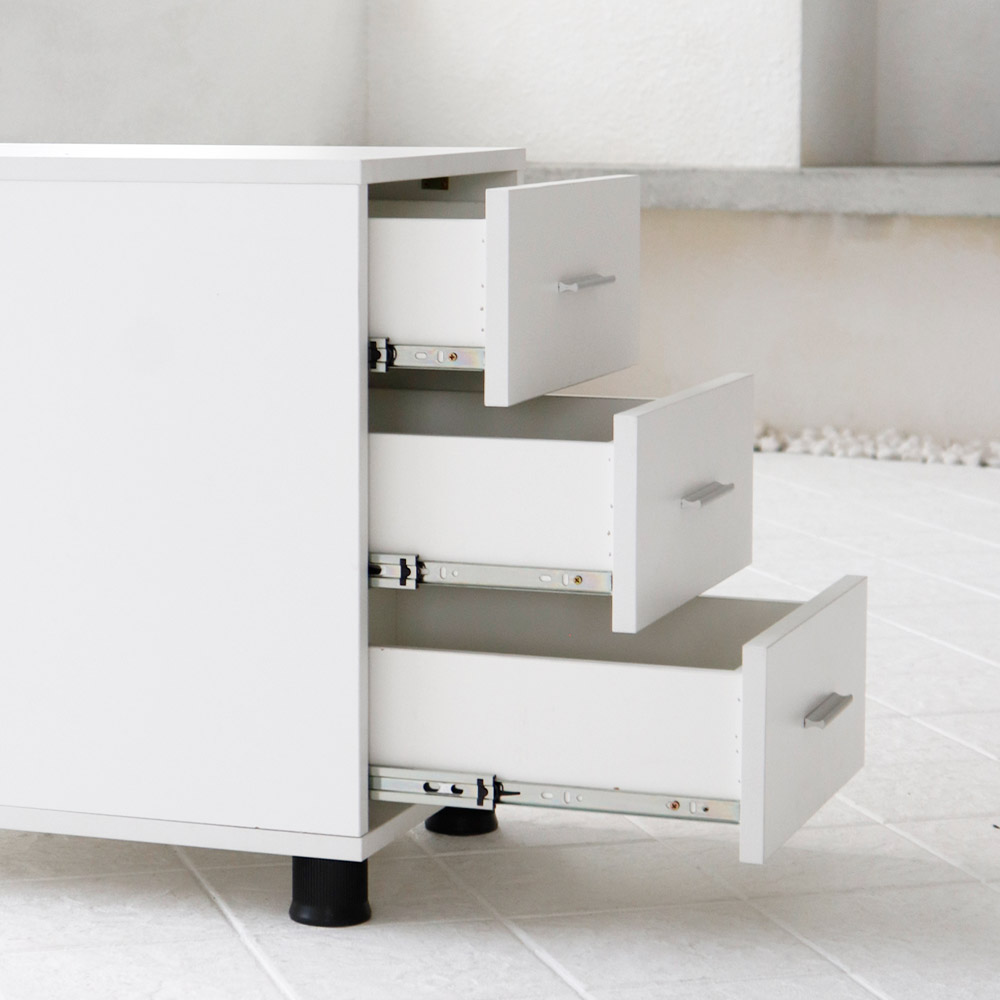 사무용 홈오피스 이동서랍 책상서랍 화이트 3단 서랍장