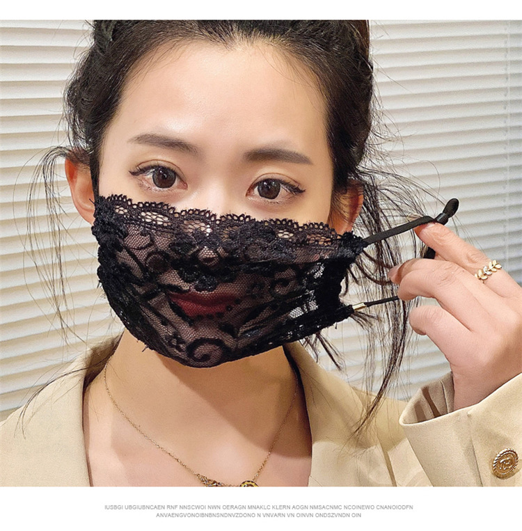 시스루 자수마스크 얼굴마스크 패션마스크 가리개 등산 안면 자외선차단 천 - 상세 이미지 2