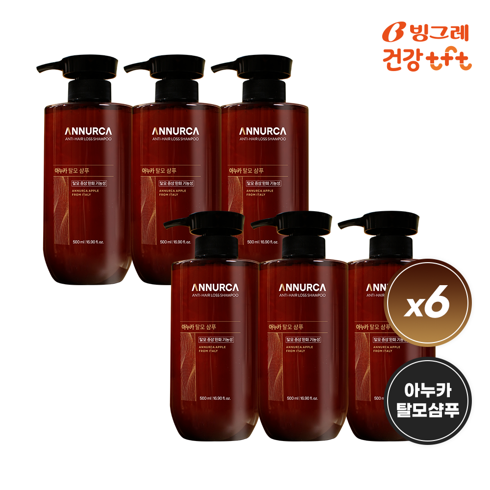 [+쇼핑백] 아누카 맥주효모 탈모샴푸 500ml, 6개