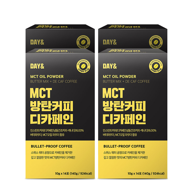 참앤들황토농원 데이앤 MCT오일 방탄커피 디카페인 10g 14포 140ml, 4개 - 메인 이미지
