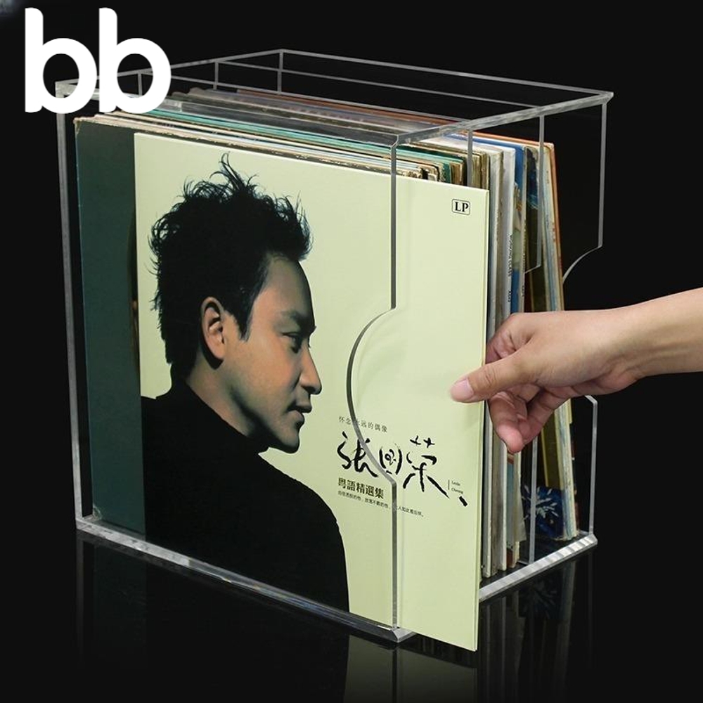 투명 LP 수납장 아크릴 레코드 보관함 레코드판 엘피판 엘피꽂이 먼지방지 투명 단일 - 상세 이미지 3
