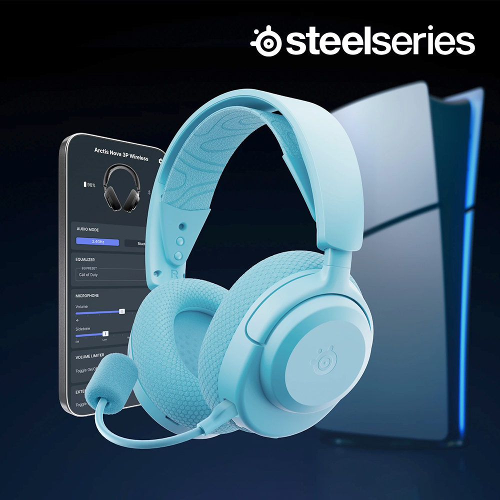 [국내정발] 스틸시리즈 노바3 초경량 무선 게이밍 헤드셋 P 아쿠아