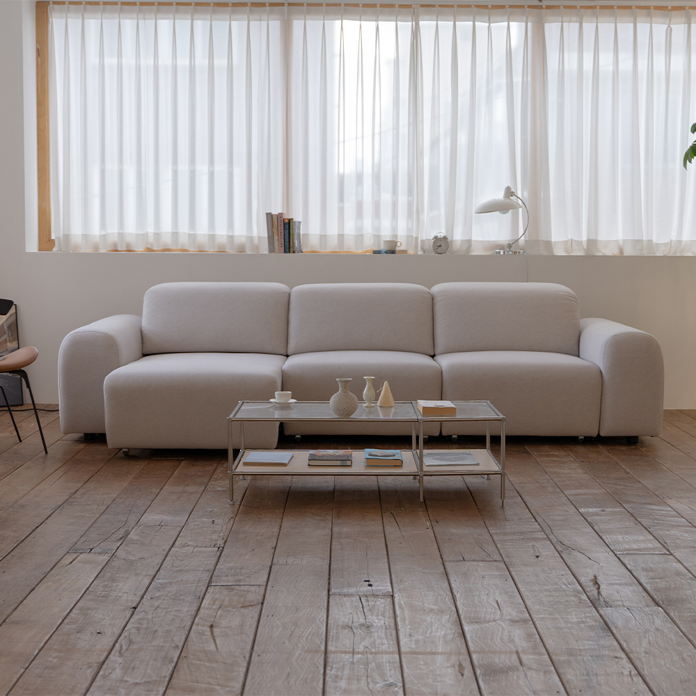 슬립 4인용 전동 리클라이너 이지클린 패브릭 슬라이드 기능성 모션 베이지 소파