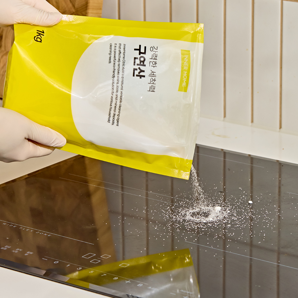 이너홈 천연 구연산 가루 1kgx3개 세탁조 청소 배수구 탈취 친환경 다목적세제 제품 이미지