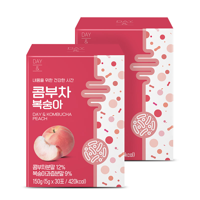 참앤들황토농원 데이앤 콤부차 복숭아맛 5g 복숭아 30개입, 30개입, 2개 - 상품 이미지