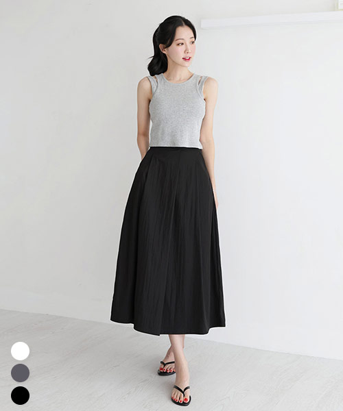 [숏/기본/~2XL] 바스락 경량 A라인 롱 스커트_264670 - 상세 이미지 4