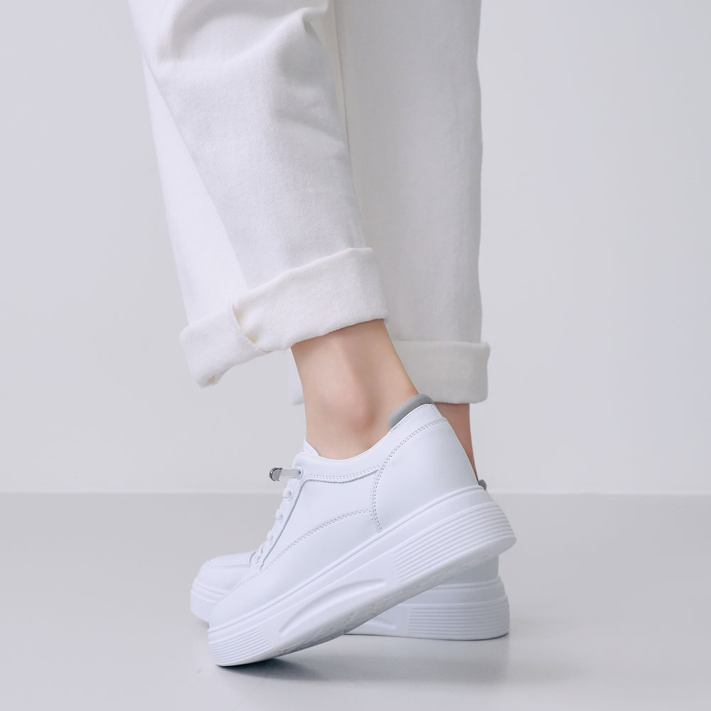 에스유니 깔끔한 기본디자인 데일리 밴딩끈 통굽 키높이 스니커즈 운동화 5.5cm 이미지 8
