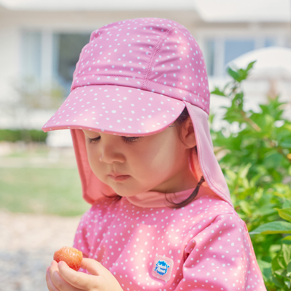 스플래쉬어바웃 유아플랩캡 핑크도티 자외선차단