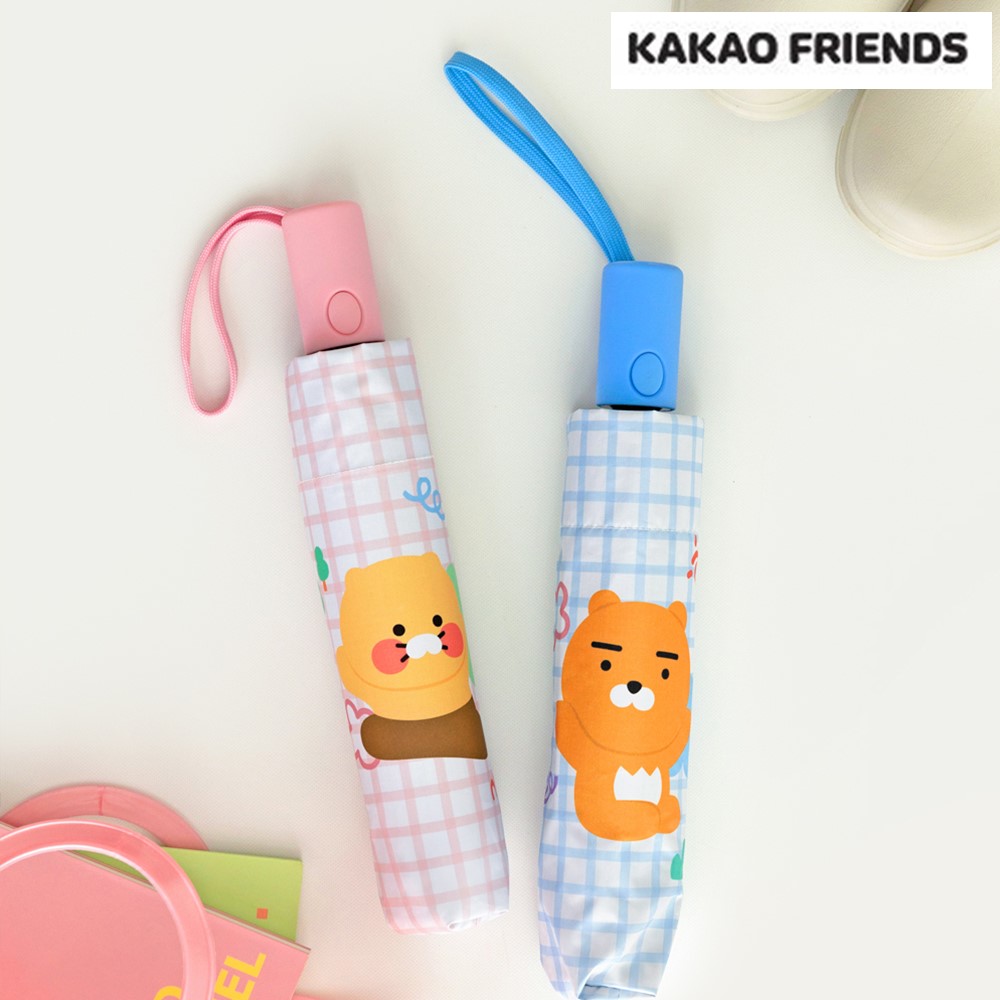 춘식이 3단 우산 자동 카카오 양우산 자외선차단 우산선물 장마철 굿즈 - 상세 이미지 3