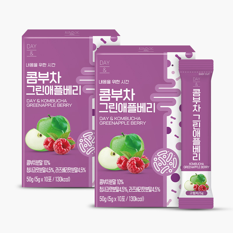 참앤들황토농원 데이앤 콤부차 그린애플베리맛 5g 그린애플베리, 10개입, 2개