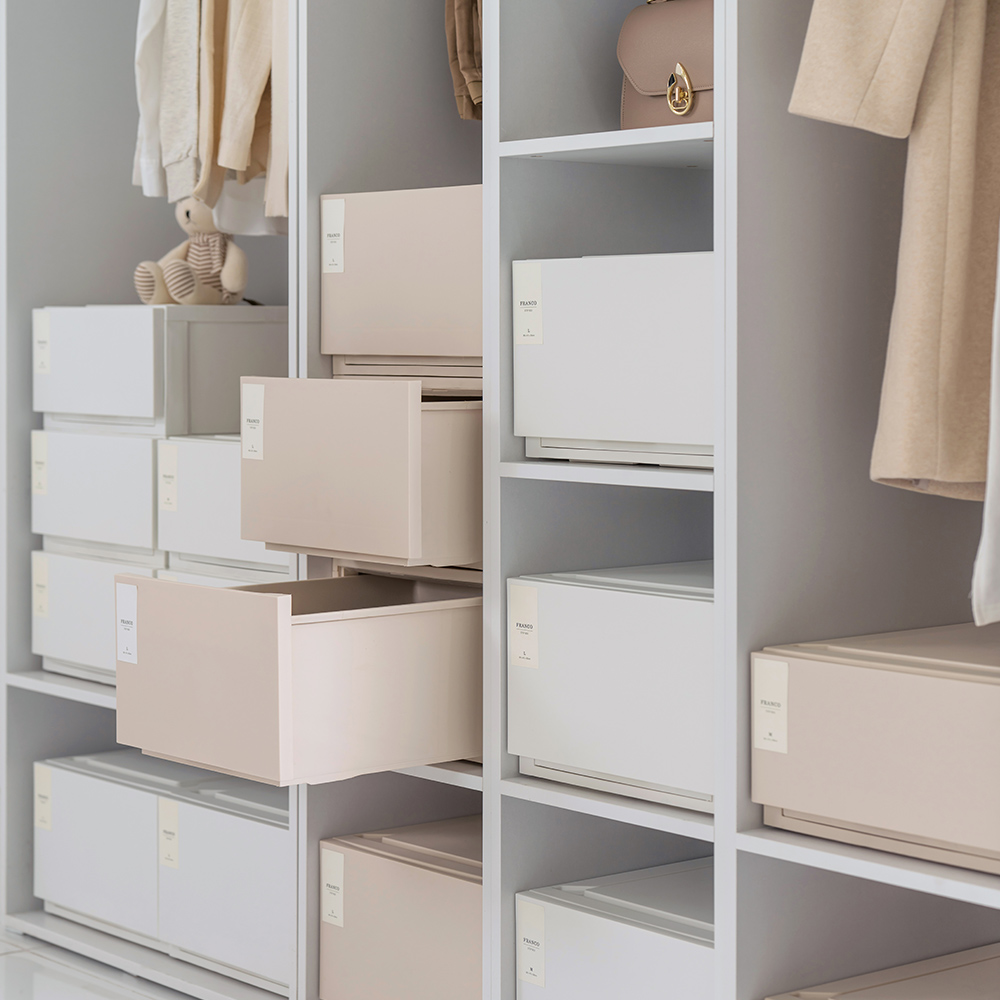 [네이버 단독구성][2+1] 프랑코 스텝 속깊은 슬라이딩 서랍장 리빙박스 박스 3개 세트