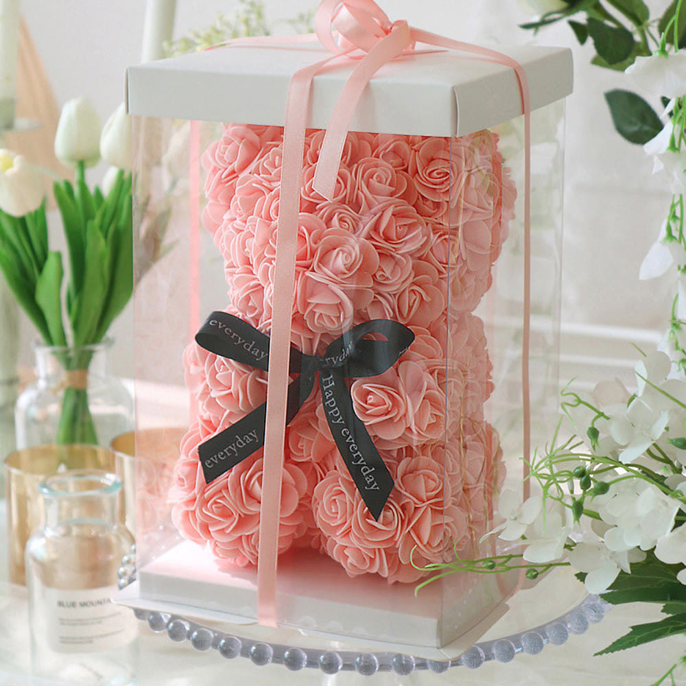 빼빼로데이 곰 꽃다발 커플 크리스마스 꽃 선물 프리저브드 플라워 여자친구 생일 베어핑크 상세 이미지 2